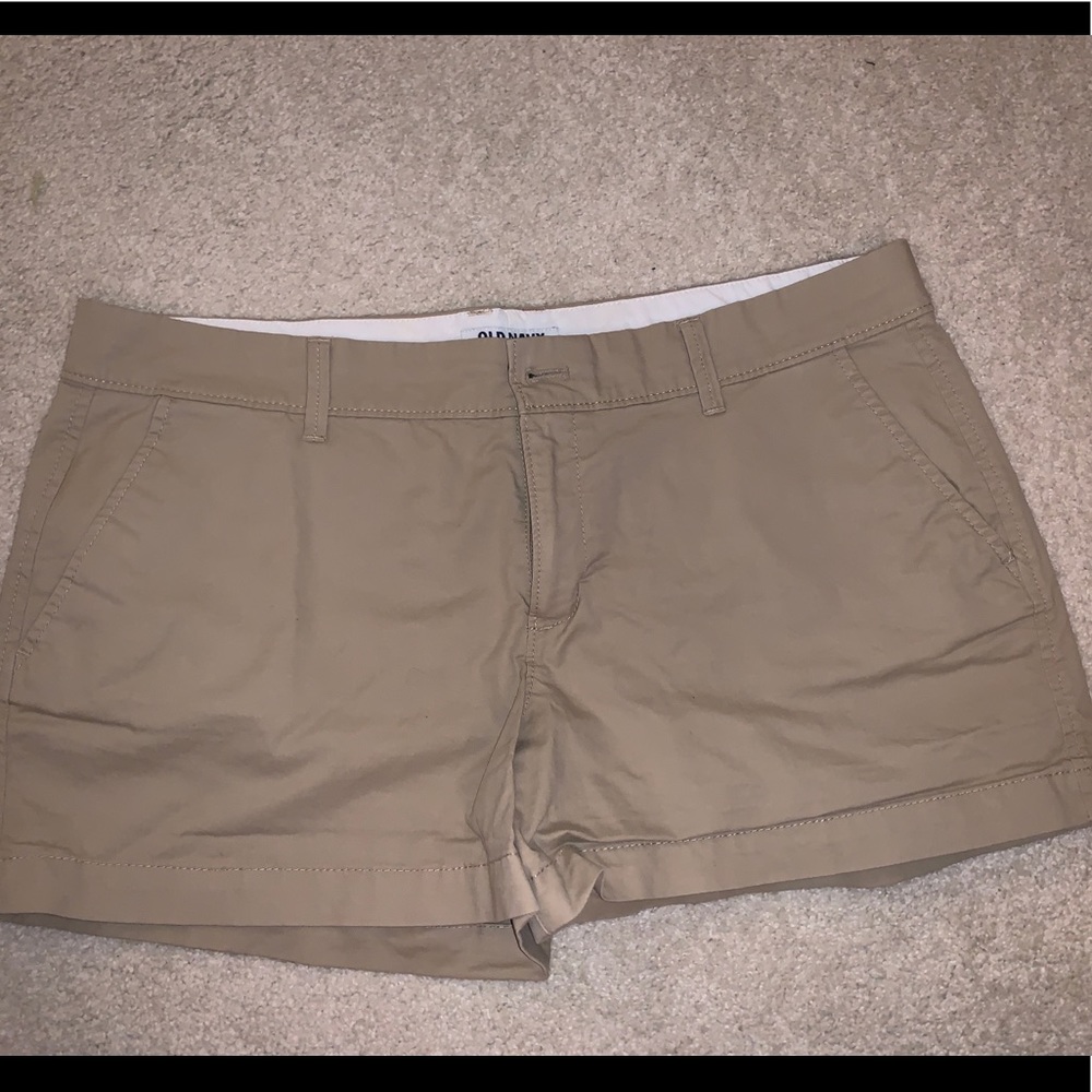 khaki cotton shorts